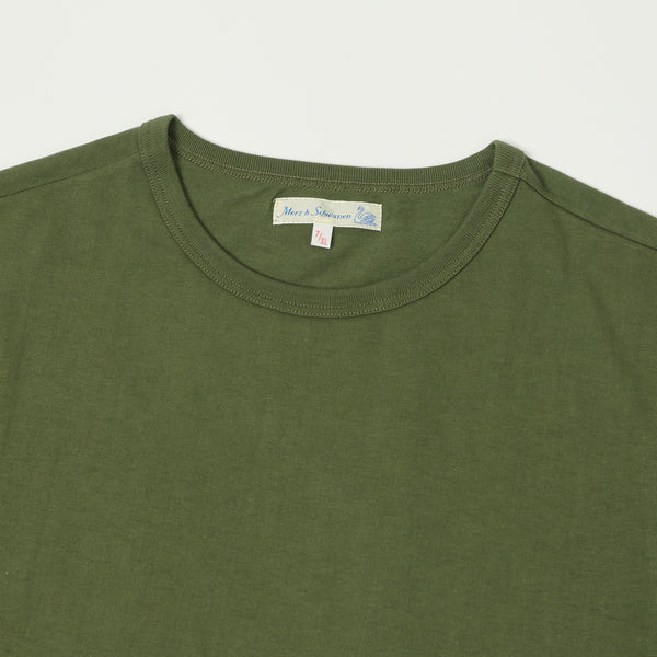 Merz b. Schwanen 1950s Crew Neck Tee - Army