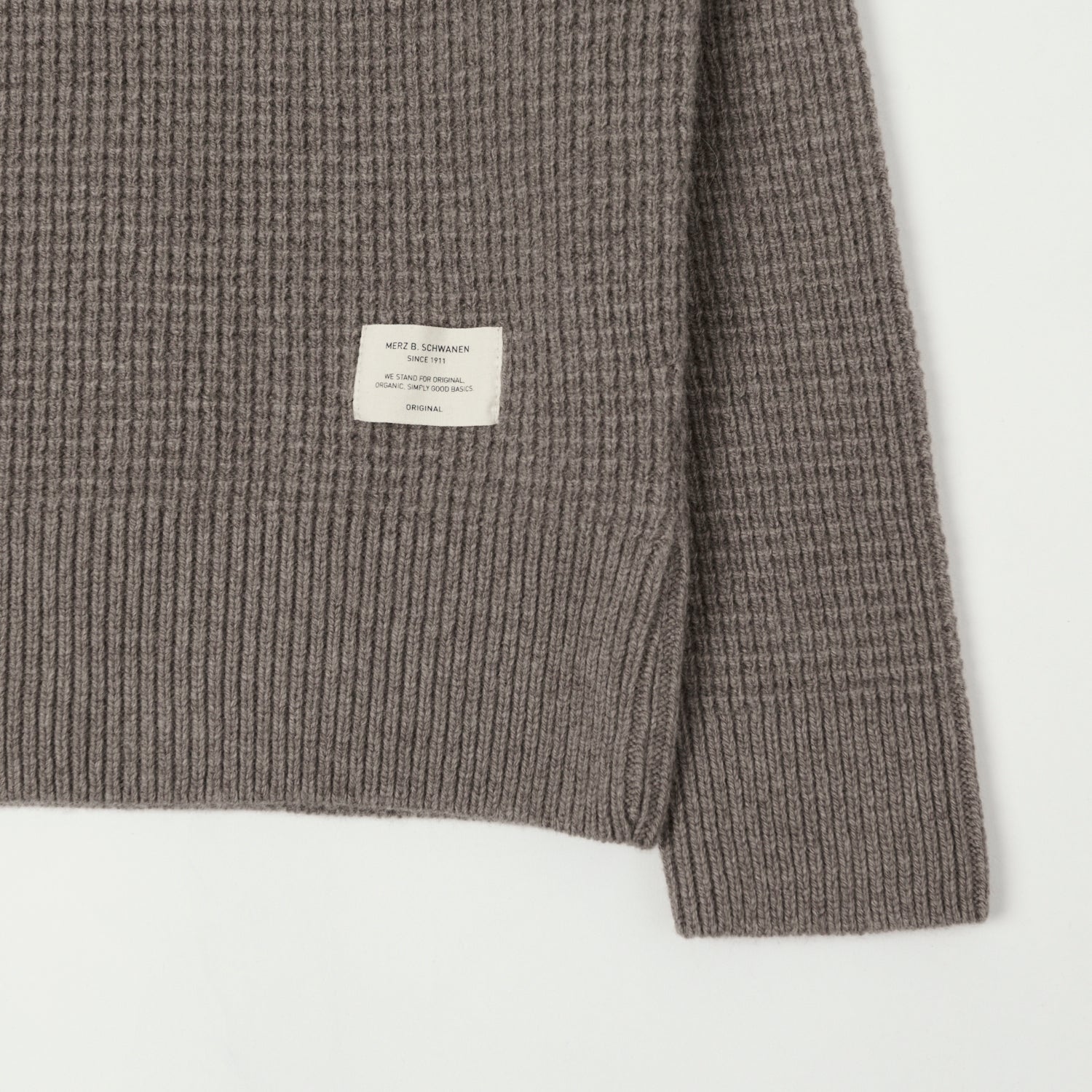Merz b. Schwanen 'Good Basics' Merino/Cashmere Waffle Knit Pullover - Grain
