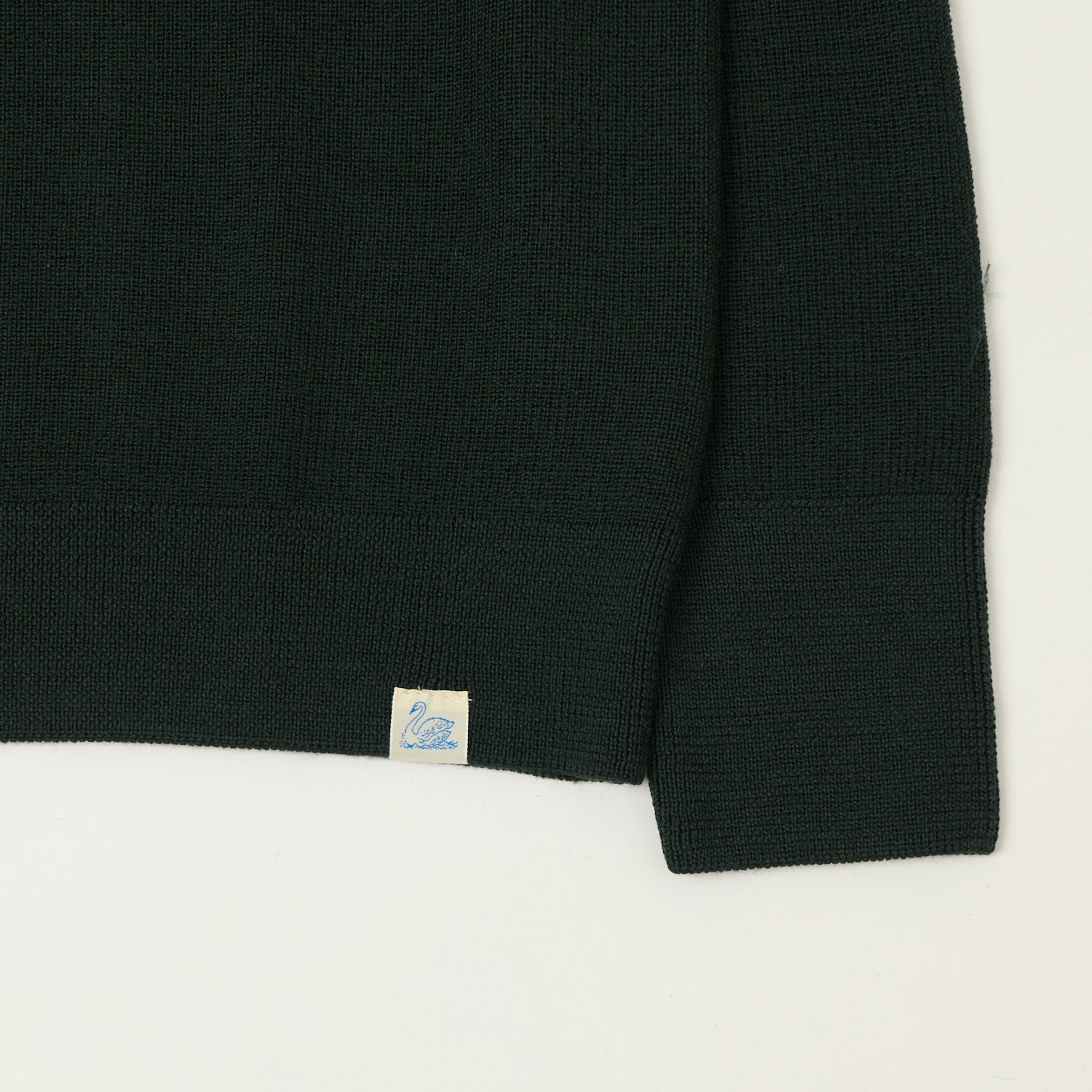 Merz b. Schwanen 'Good Basics' Ribbed Merino Wool Pullover - Bottle Green