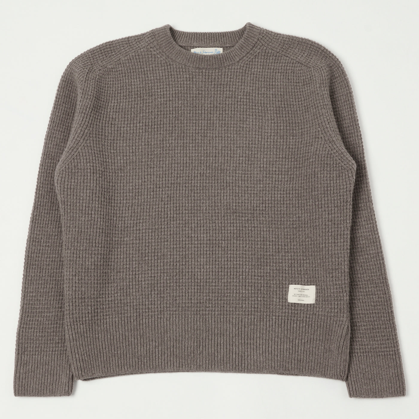 Merz b. Schwanen 'Good Basics' Merino/Cashmere Waffle Knit Pullover - Grain