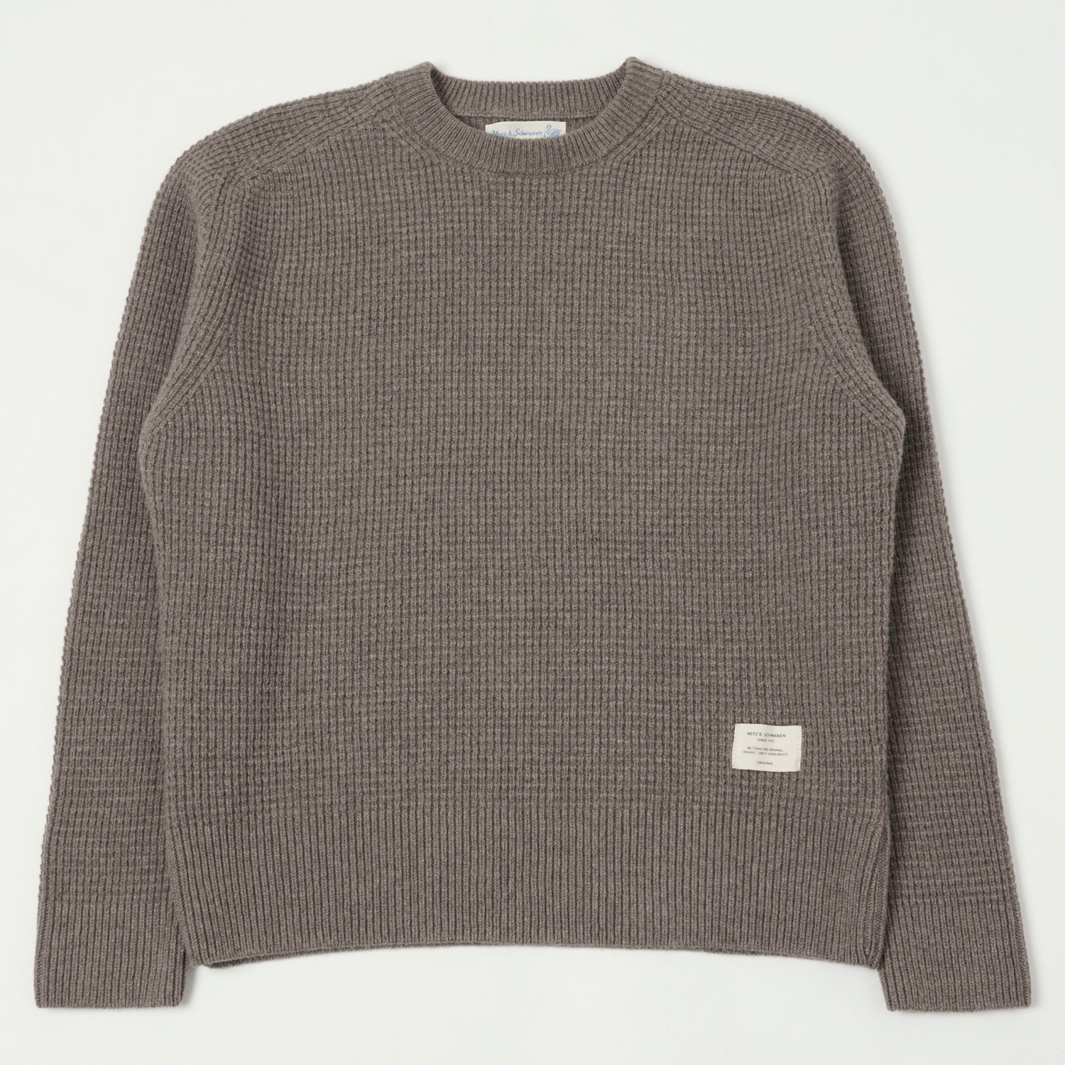 Merz b. Schwanen 'Good Basics' Merino/Cashmere Waffle Knit Pullover - Grain