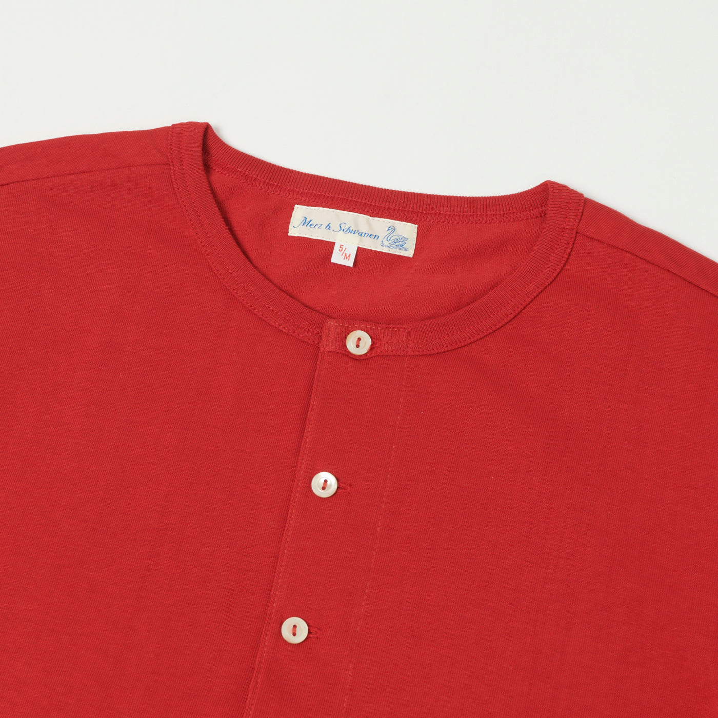 Merz b. Schwanen 206 Long Sleeve Henley - Red