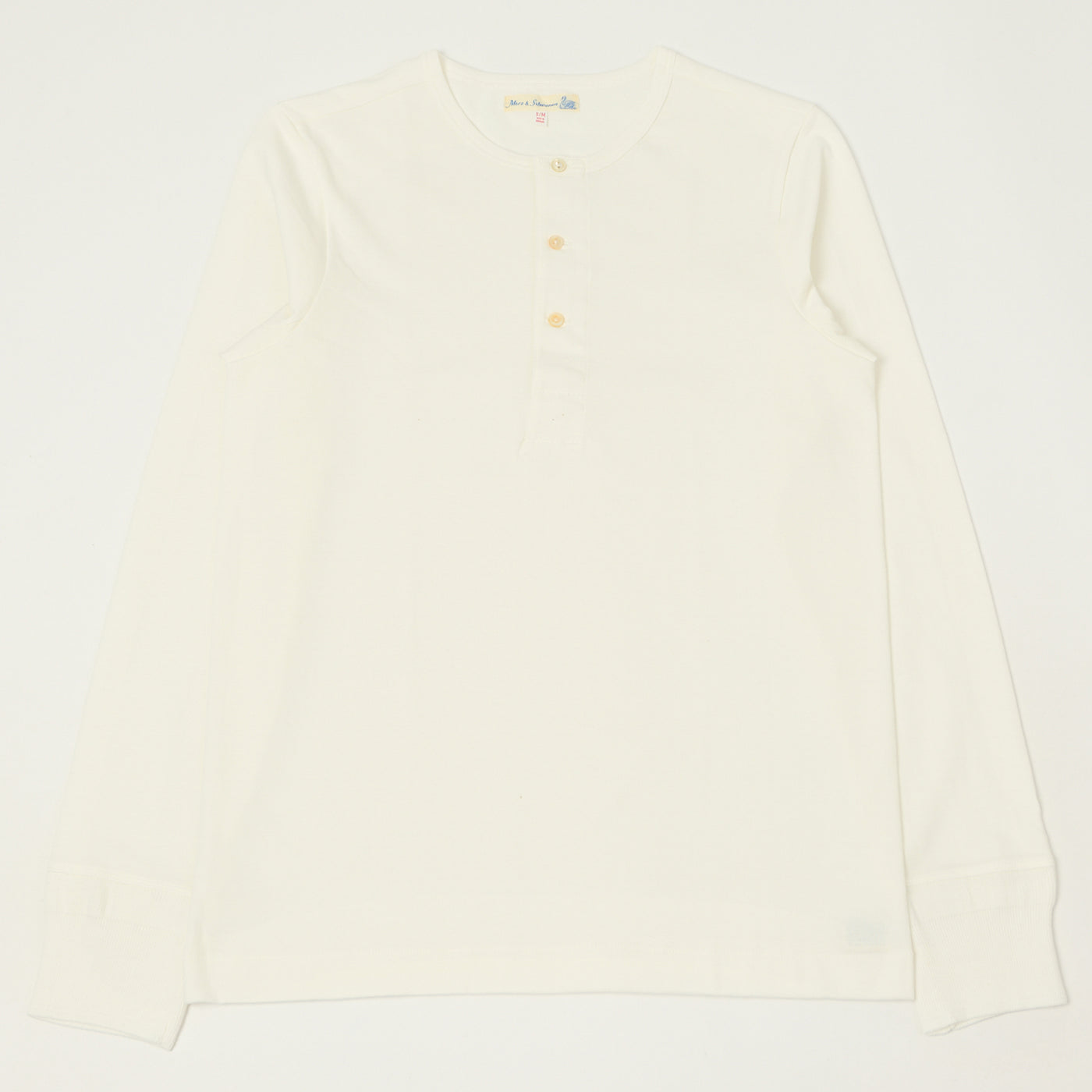 Merz b. Schwanen 206 Long Sleeve Henley - White