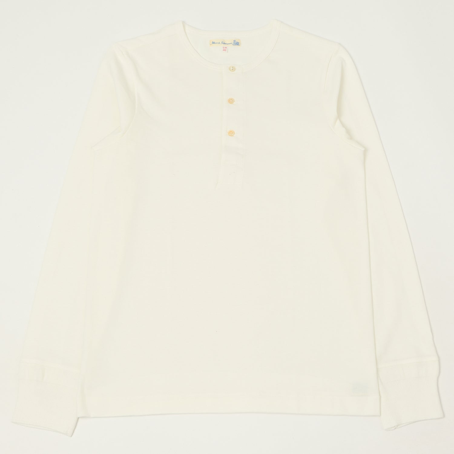 Merz b. Schwanen 206 Long Sleeve Henley - White