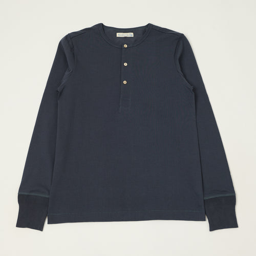 Merz b. Schwanen 206 Long Sleeve Henley - Navy