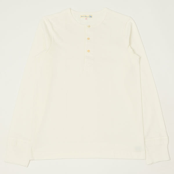 Merz b. Schwanen 206 Long Sleeve Henley - White