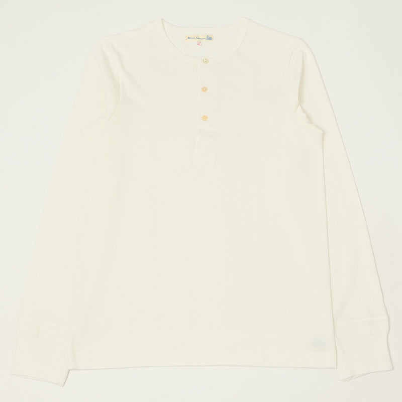 Merz b. Schwanen 206 Long Sleeve Henley - White