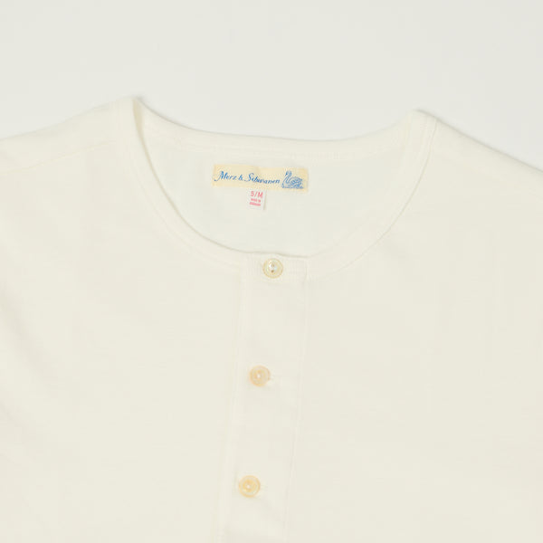 Merz b. Schwanen 206 Long Sleeve Henley - White