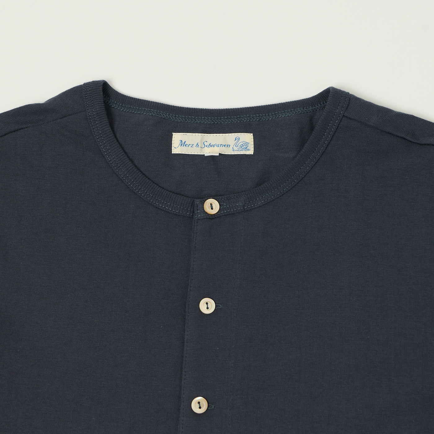 Merz b. Schwanen 206 Long Sleeve Henley - Navy