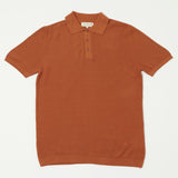 Merz b. Schwanen KPLP02 Plant Based Knitted Polo Shirt - Caramel