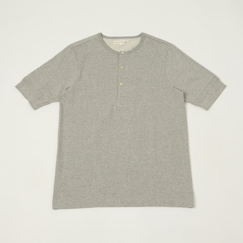 Merz b. Schwanen 207 Short Sleeve Henley - Grey Melange