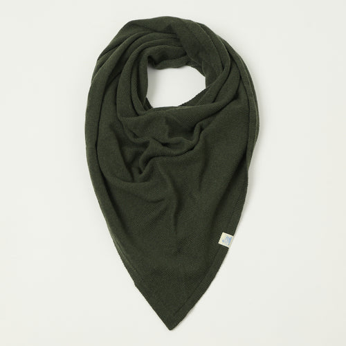 Merz b. Schwanen 'Good Basics' Merino/Cashmere/Silk Triangle Scarf - Army