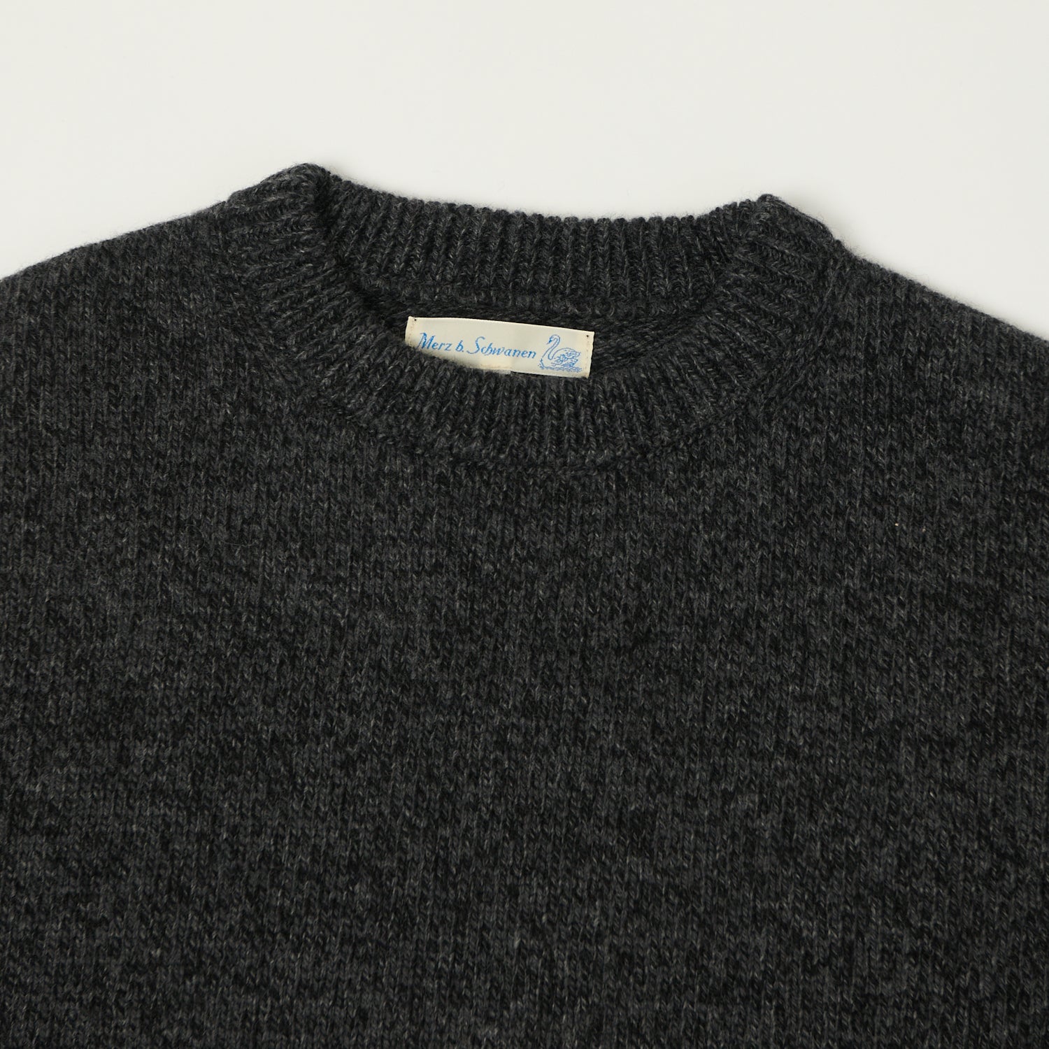 Merz b. Schwanen 'Good Basics' Wool Cashmere Knit Pullover - Grey Melange/Black