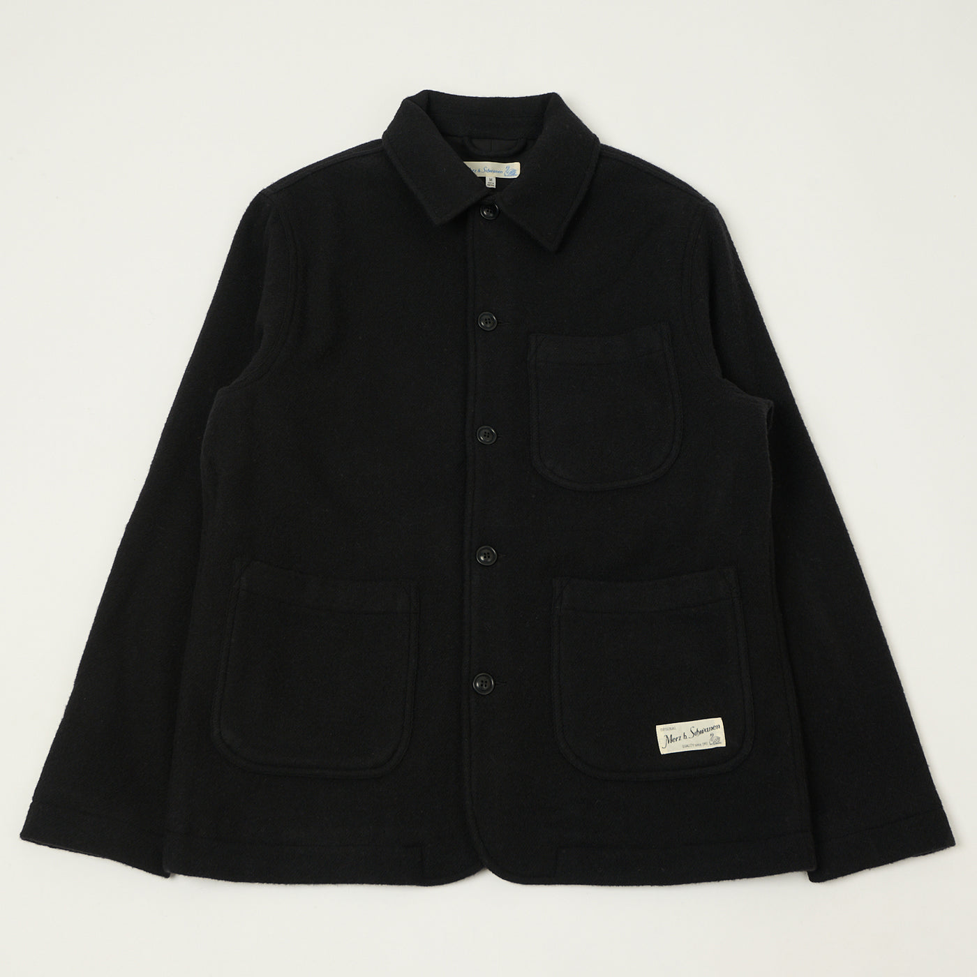 Merz b. Schwanen 'Good Basics' Wool Work Jacket - Deep Black
