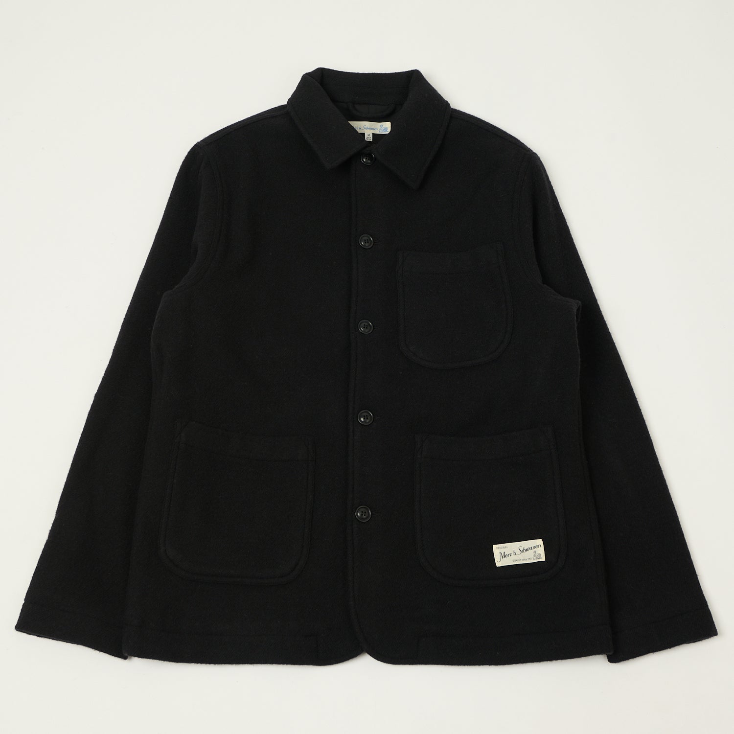 Merz b. Schwanen 'Good Basics' Wool Work Jacket - Deep Black