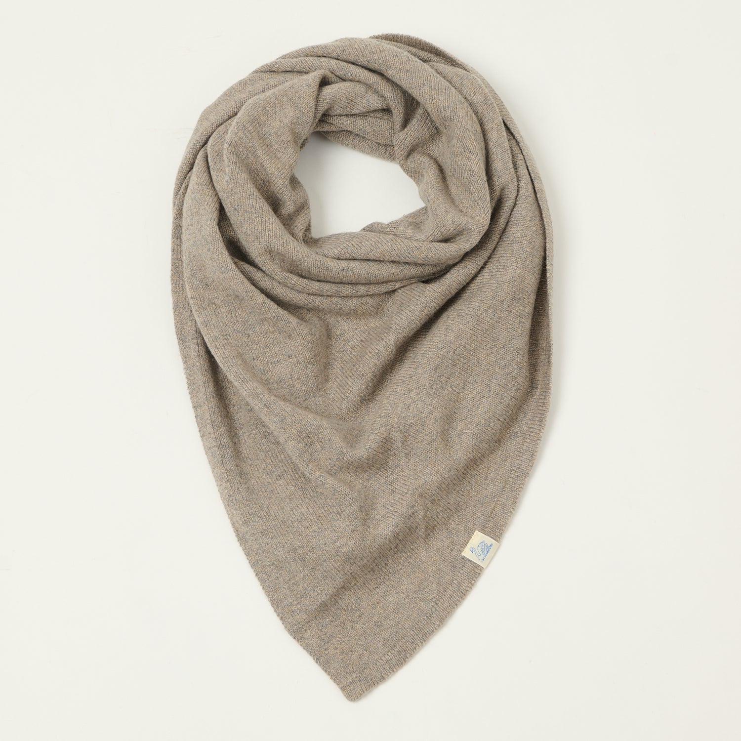 Merz b. Schwanen 'Good Basics' Merino/Cashmere/Silk Triangle Scarf - Faded Grain