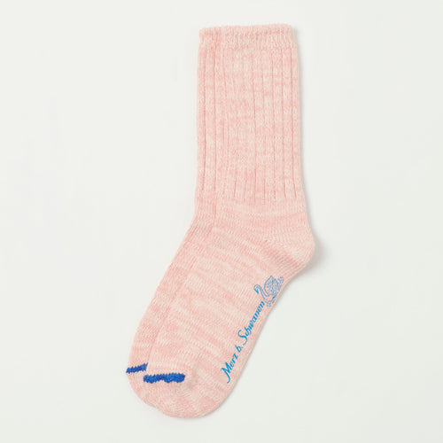 Merz b. Schwanen GS07 Melange Sock - Peach/Nature Melange