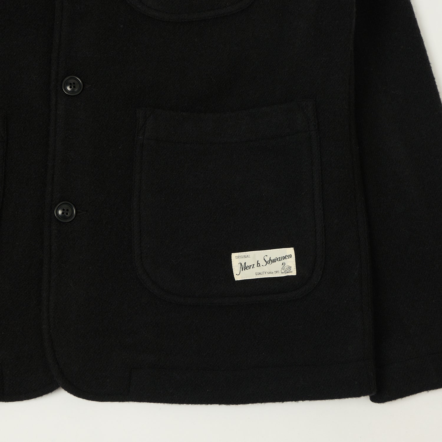Merz b. Schwanen 'Good Basics' Wool Work Jacket - Deep Black