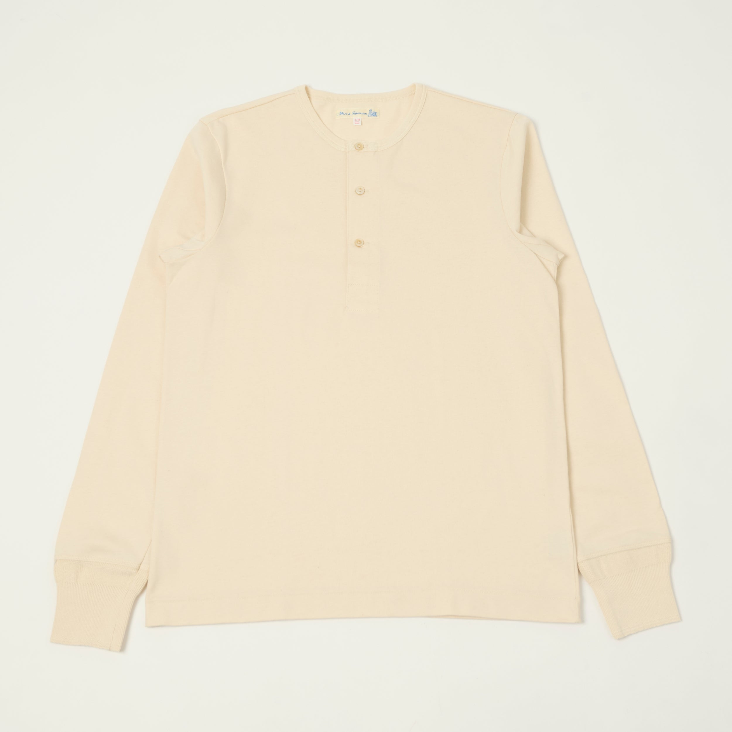 Merz b. Schwanen 2M06 Classic Long Sleeve Henley - Nature