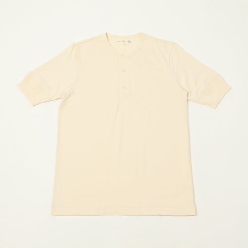 Merz b. Schwanen 2M07 Short Sleeve Henley - Nature