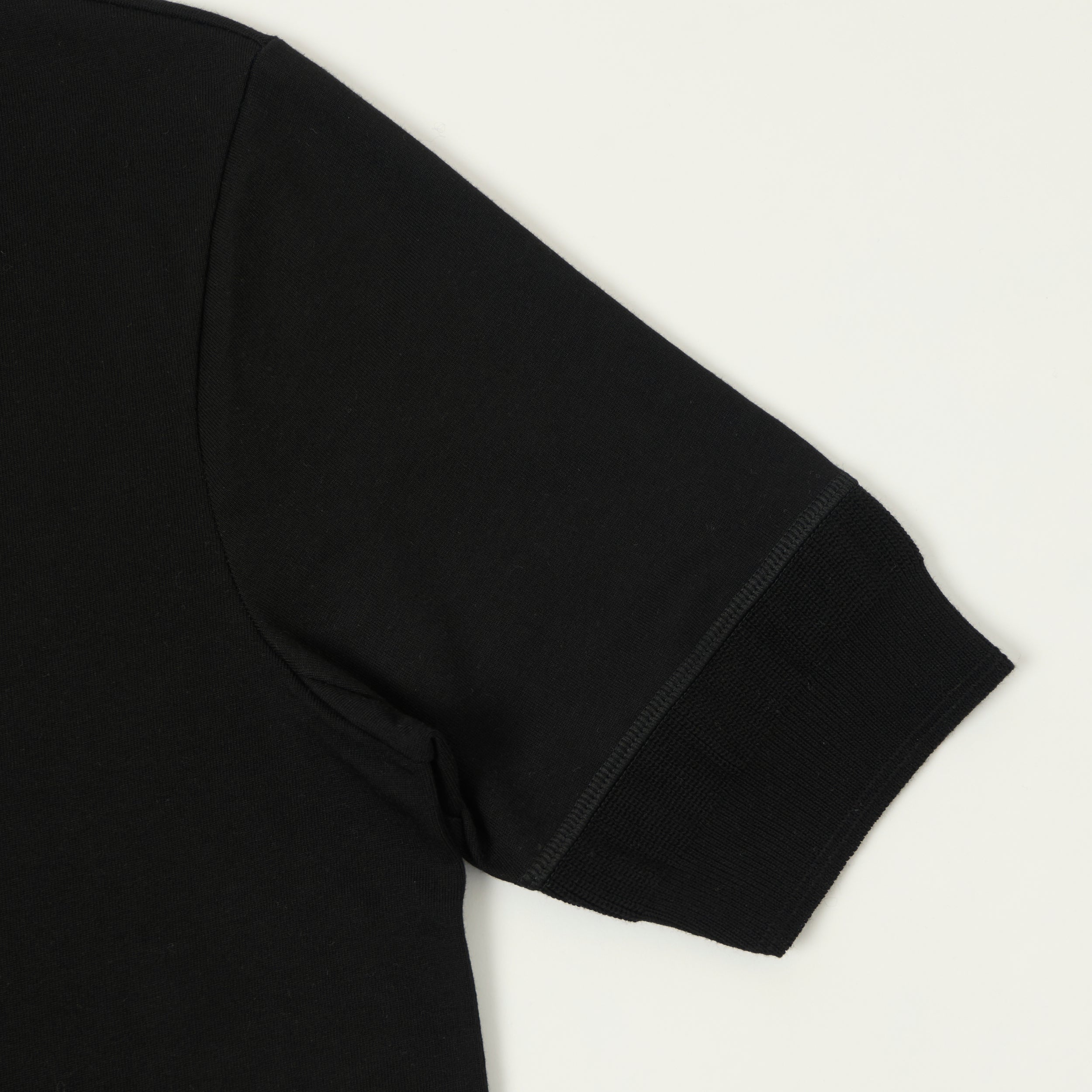 Merz b. Schwanen 2M07 Short Sleeve Henley - Deep Black