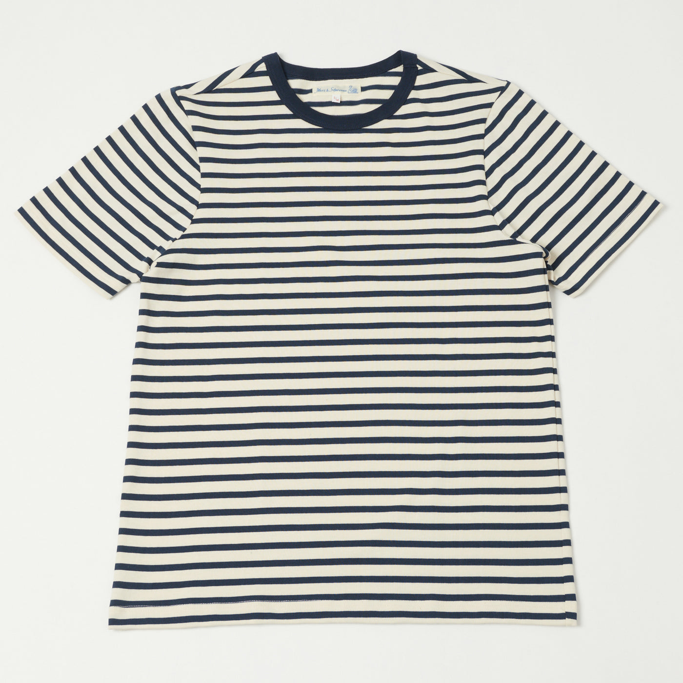 Merz b. Schwanen 2M14 Striped Relaxed T-Shirt - Ink/Nature