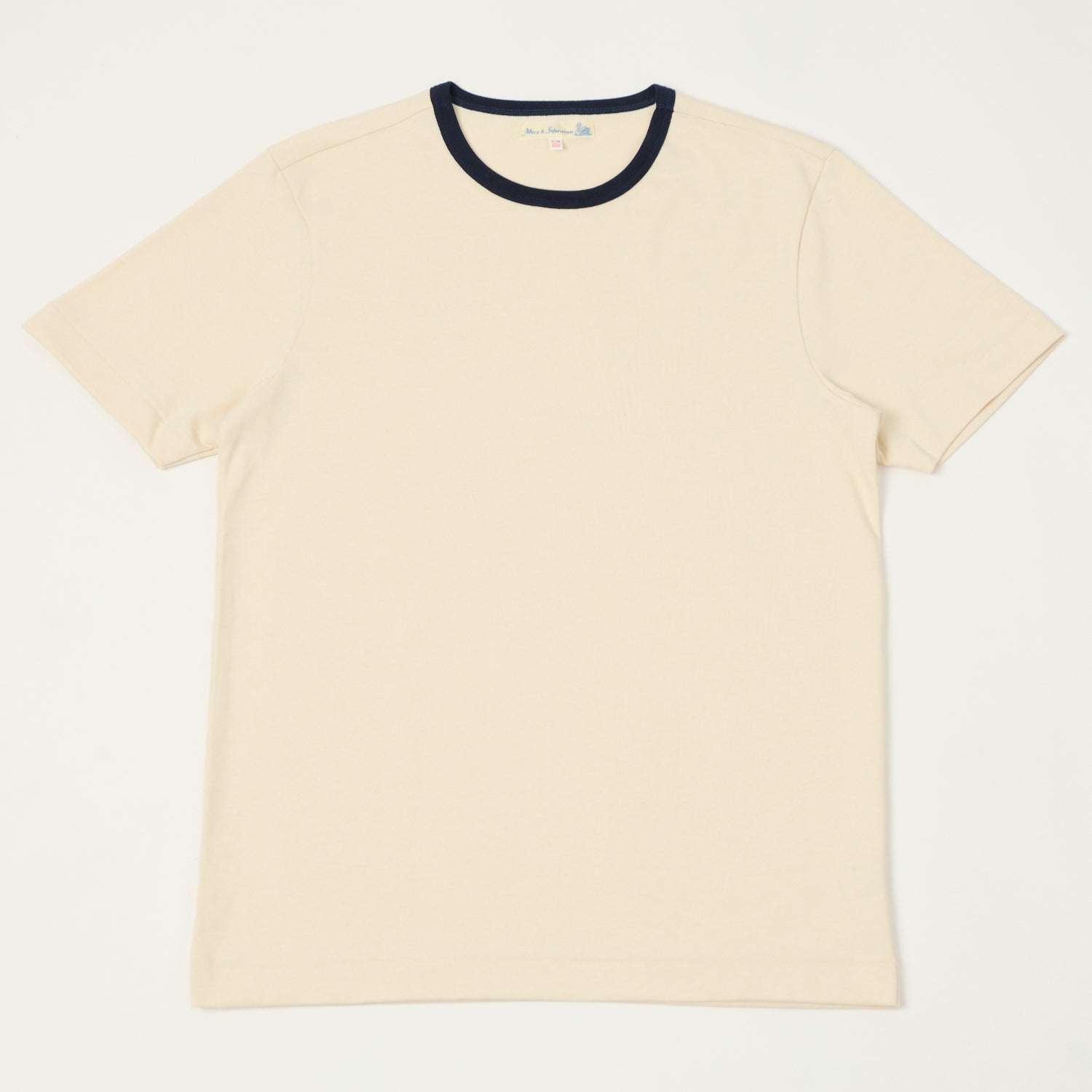 Merz b. Schwanen 2M15B Classic Ringer T-Shirt - Nature/Ink Blue