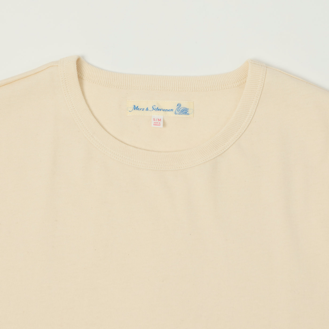 Merz b. Schwanen 2M15C Classic Cropped Jersey T-Shirt - Nature