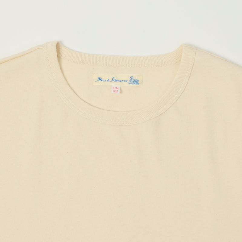 Merz b. Schwanen 2M15C Classic Cropped Jersey T-Shirt - Nature