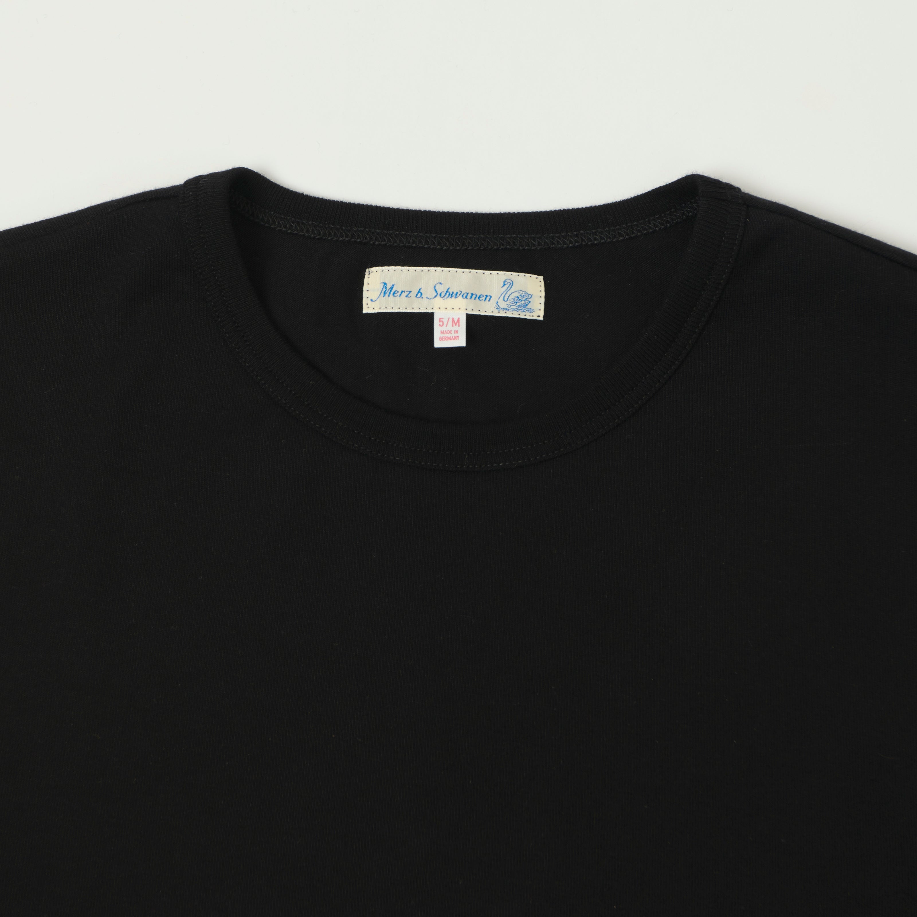 Merz b. Schwanen 2M15LS Classic Jersey Long Sleeve T-Shirt - Deep Black