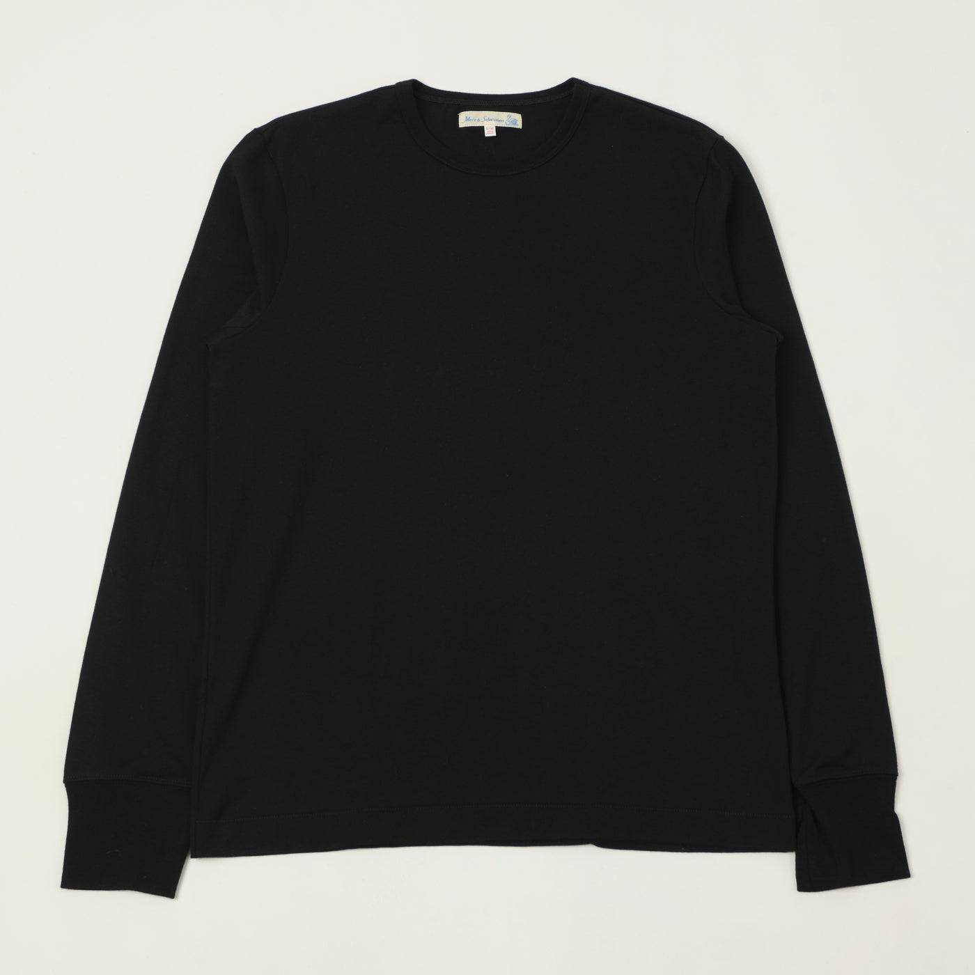 Merz b. Schwanen 2M15LS Classic Jersey Long Sleeve T-Shirt - Deep Black