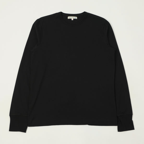 Merz b. Schwanen 2M15LS Classic Jersey Long Sleeve T-Shirt - Deep Black