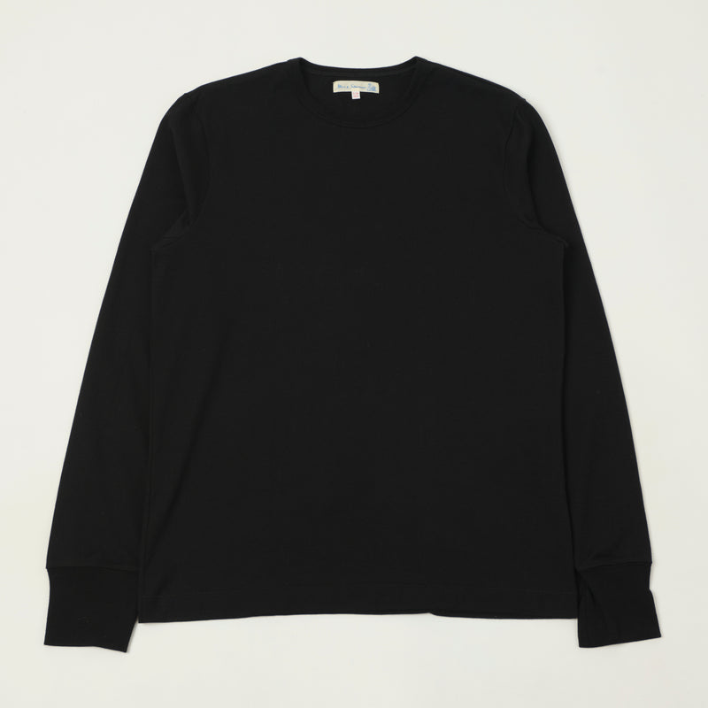 Merz b. Schwanen 2M15LS Classic Jersey Long Sleeve T-Shirt - Deep Black