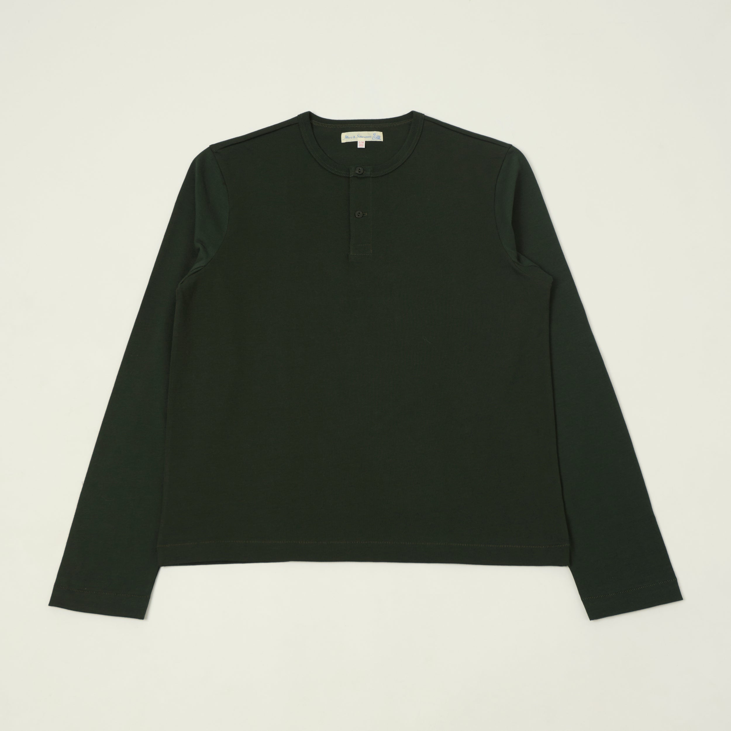 Merz b. Schwanen 2M16LS Classic Cropped Jersey Long Sleeve T-Shirt - Forest