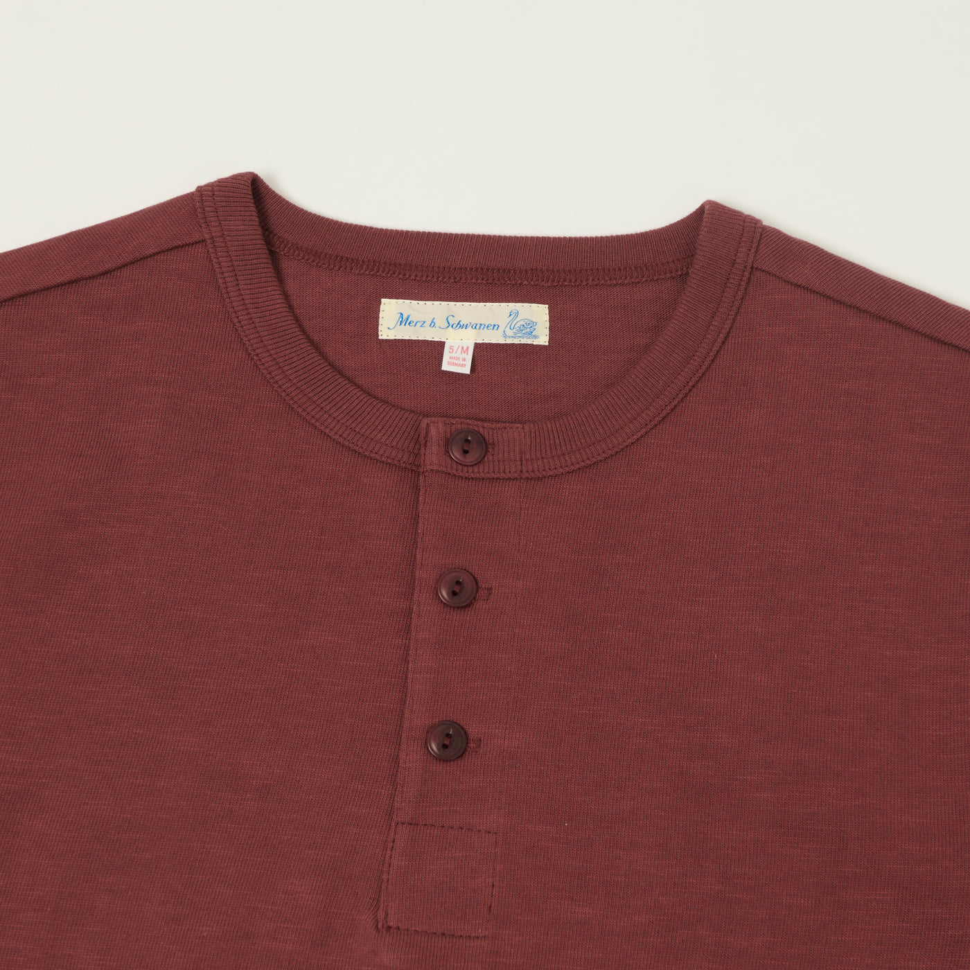Merz b. Schwanen 'The Originals' 2S08 Relaxed Fit Heavyweight Long Sleeve Henley - Burgundy