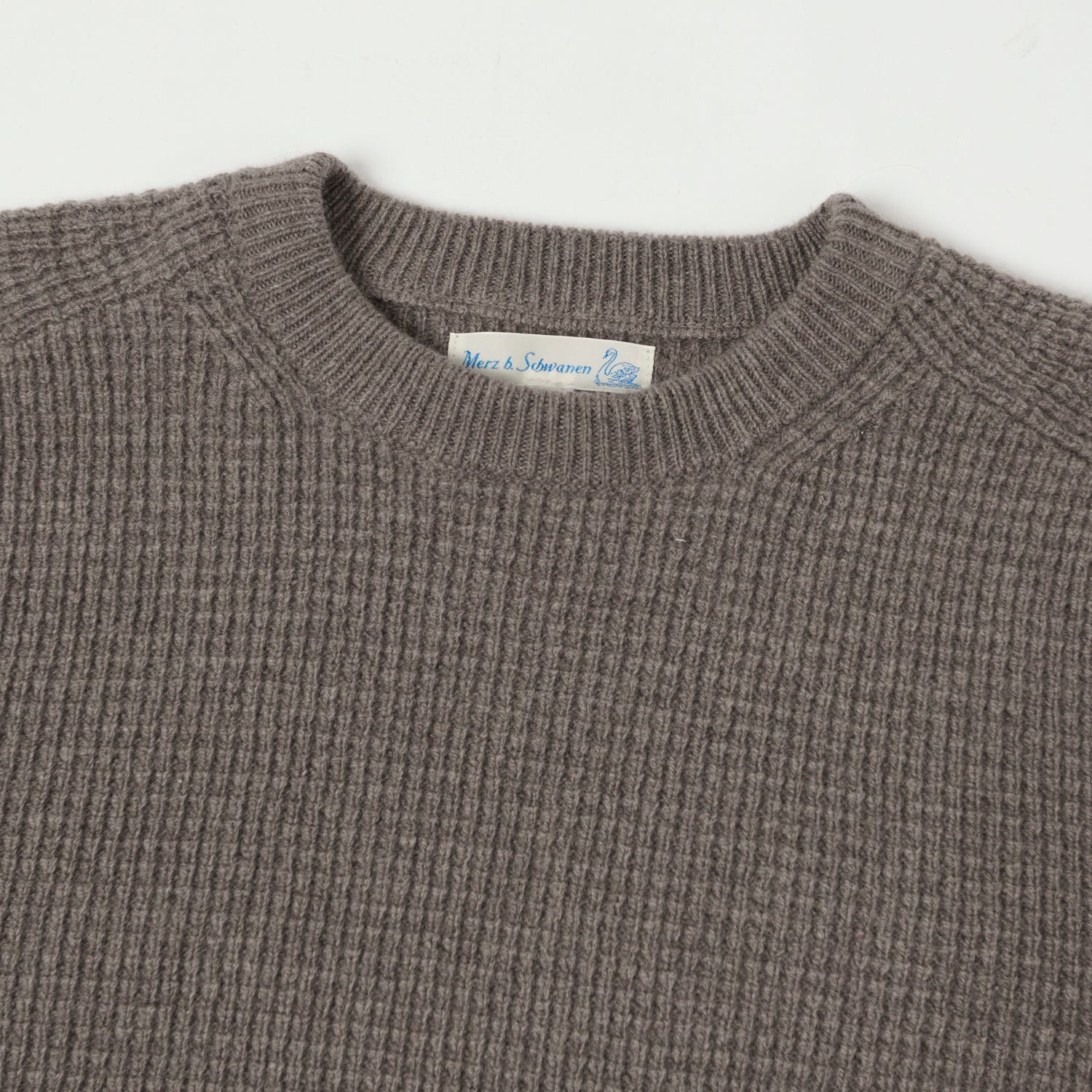 Merz b. Schwanen 'Good Basics' Merino/Cashmere Waffle Knit Pullover - Grain