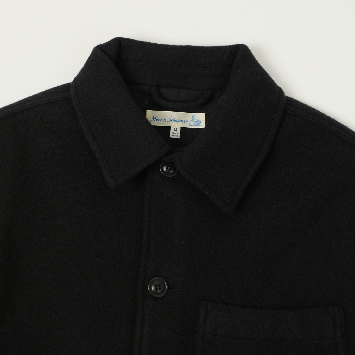 Merz b. Schwanen 'Good Basics' Wool Work Jacket - Deep Black