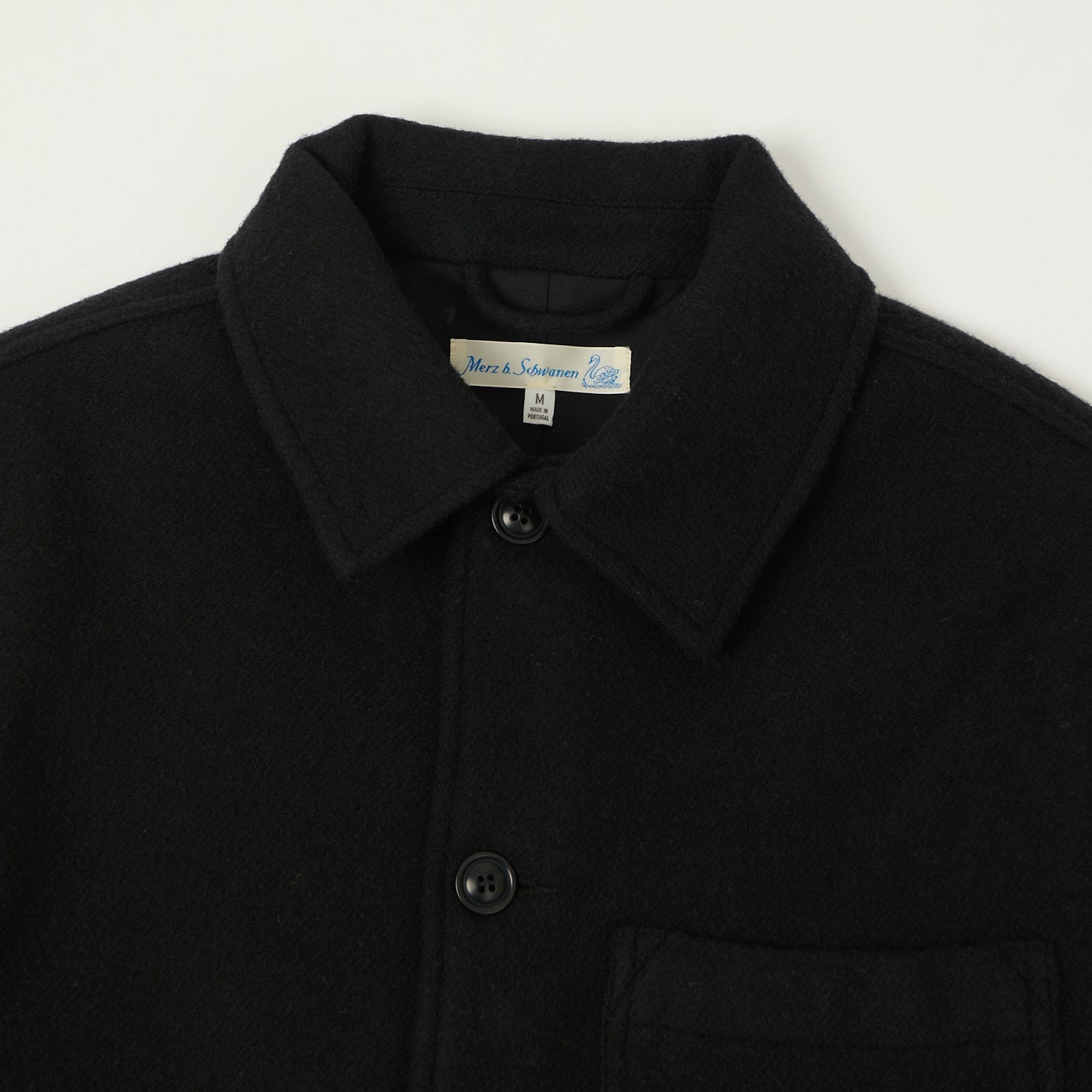 Merz b. Schwanen 'Good Basics' Wool Work Jacket - Deep Black