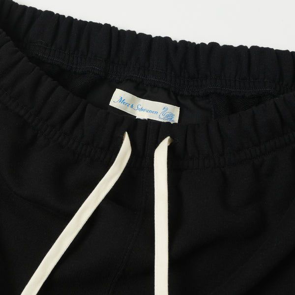 Merz b. Schwanen 356 12oz Loopwheeled Sweat Shorts - Deep Black