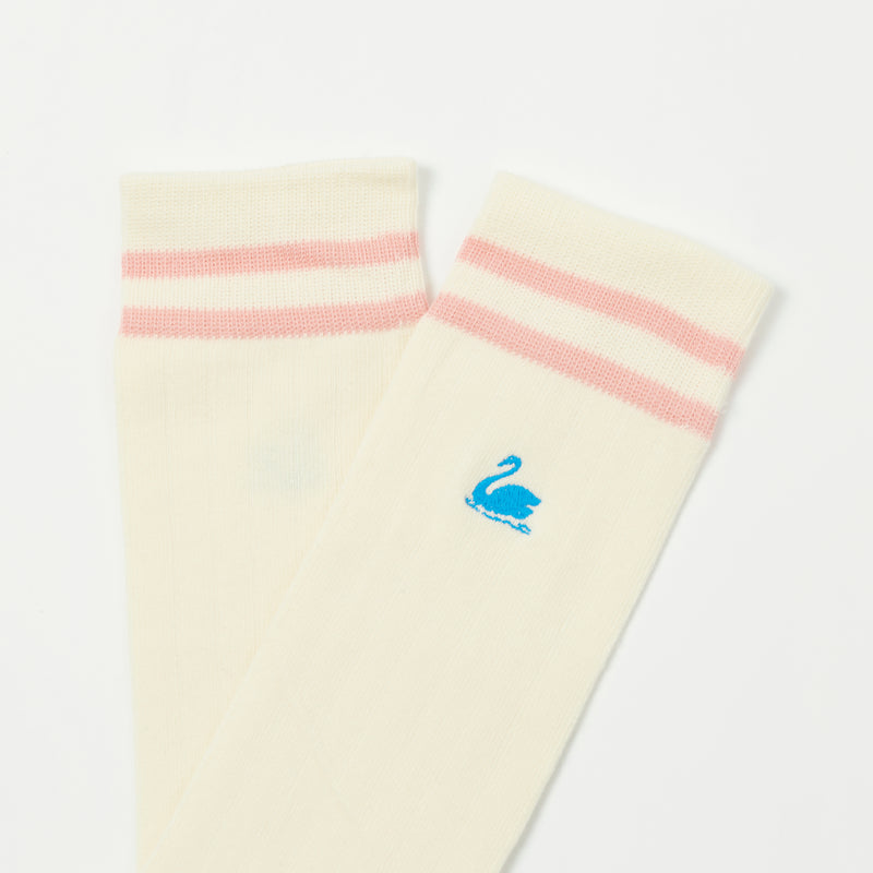 Merz b. Schwanen GS08 Cotton Socks - White/Peach