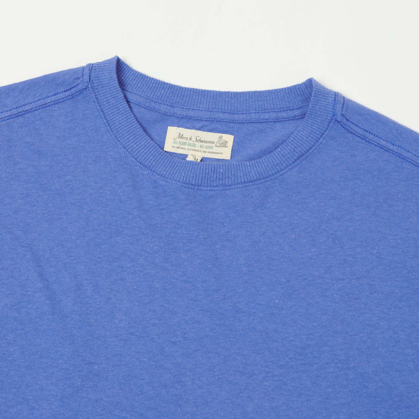 Merz b. Schwanen 'Good Basics' Plant Based Unisex Tee - Washed Blue