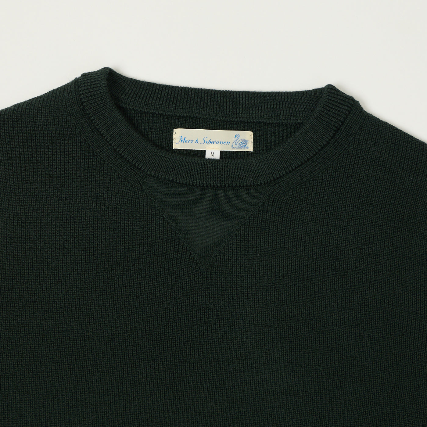 Merz b. Schwanen 'Good Basics' Ribbed Merino Wool Pullover - Bottle Green