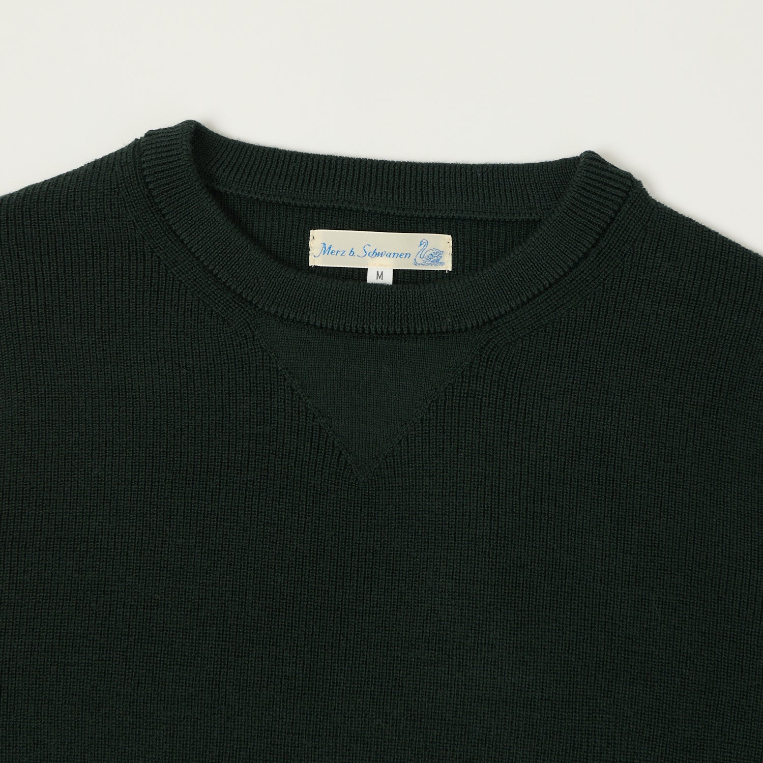 Merz b. Schwanen 'Good Basics' Ribbed Merino Wool Pullover - Bottle Green