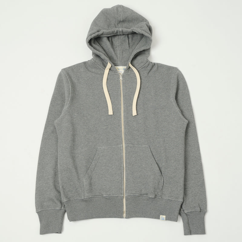 Merz b. Schwanen HDJKT02 Hooded Zip Sweatshirt - Grey Melange