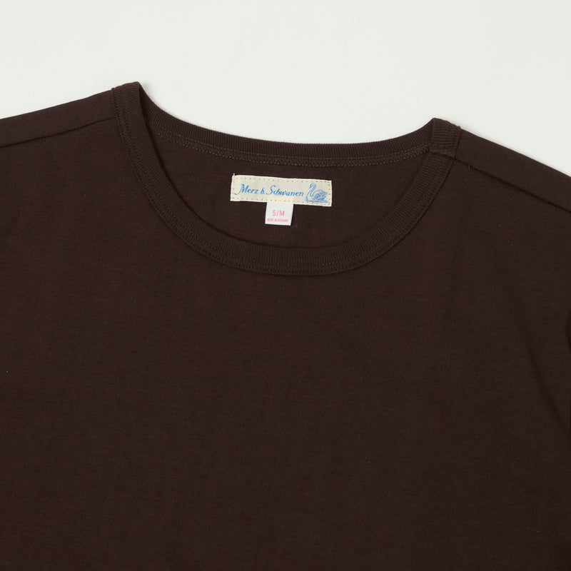 Merz b. Schwanen 1950s Crew Neck Tee - Coffee