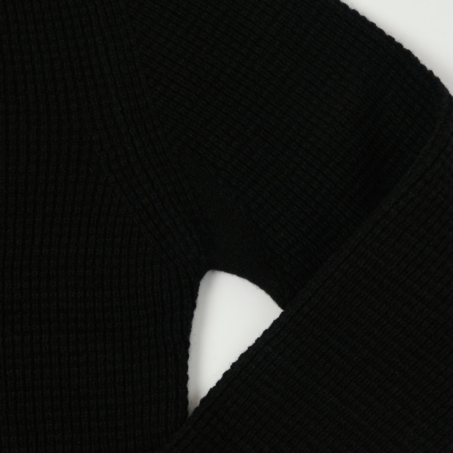 Merz b. Schwanen 'Good Basics' Merino/Cashmere Waffle Knit Pullover - Deep Black