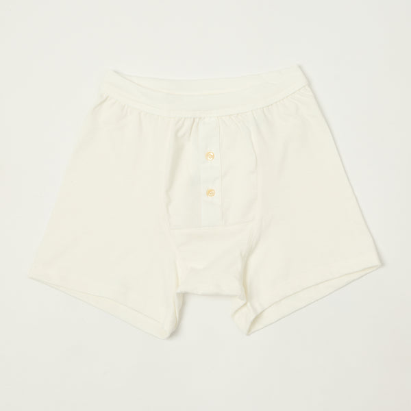 Merz b. Schwanen 255 Button Fly Boxer Brief - White