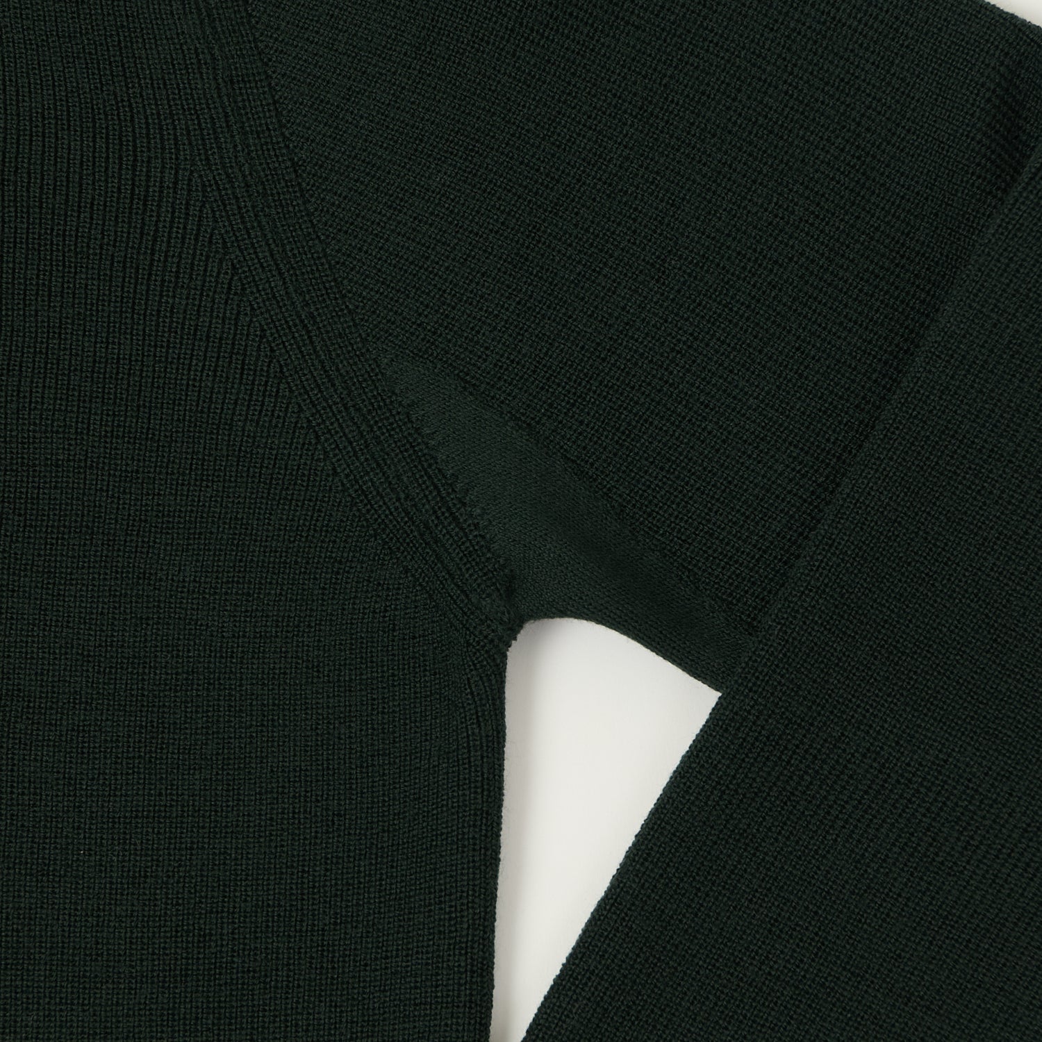 Merz b. Schwanen 'Good Basics' Ribbed Merino Wool Pullover - Bottle Green