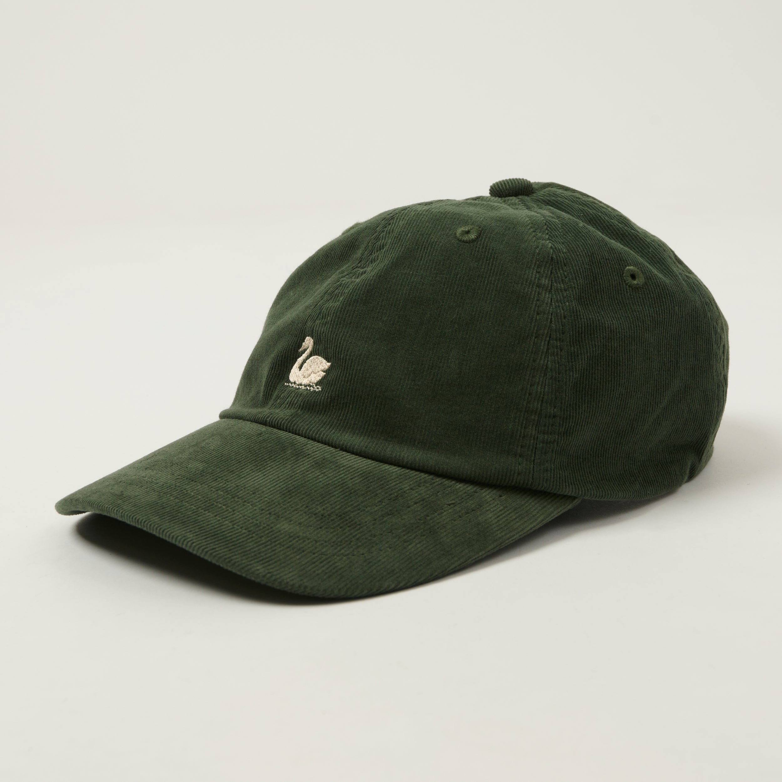 Merz b. Schwanen 'Good Basics' Swan Logo Cotton Corduroy Cap - Forest