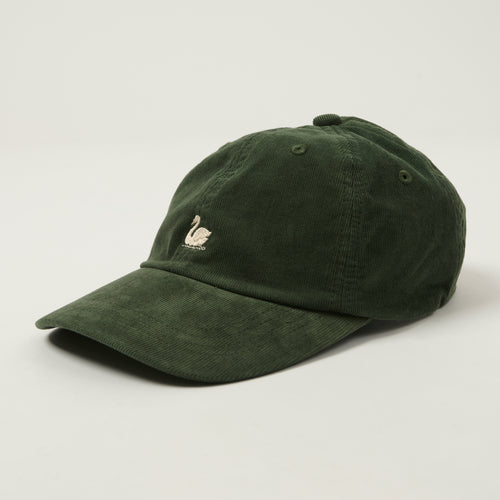 Merz b. Schwanen 'Good Basics' Swan Logo Cotton Corduroy Cap - Forest